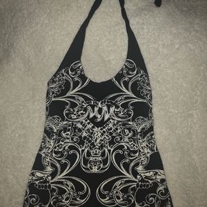 Metal Mulisha Black and White Halter Top